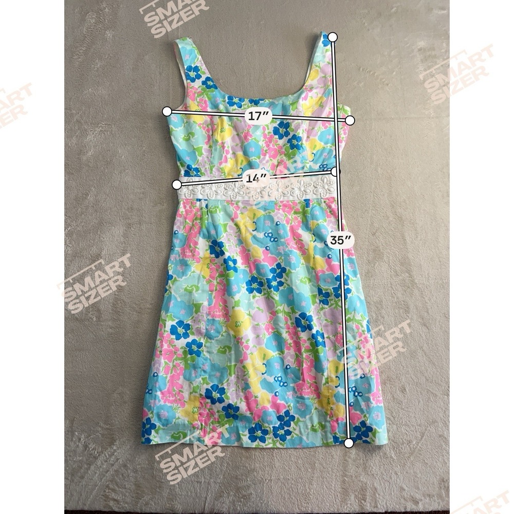 LILLY PULITZER Serena Dress Size 6 Spring Fling Floral Sleeveless Beaded Women's - Picture 6 of 7